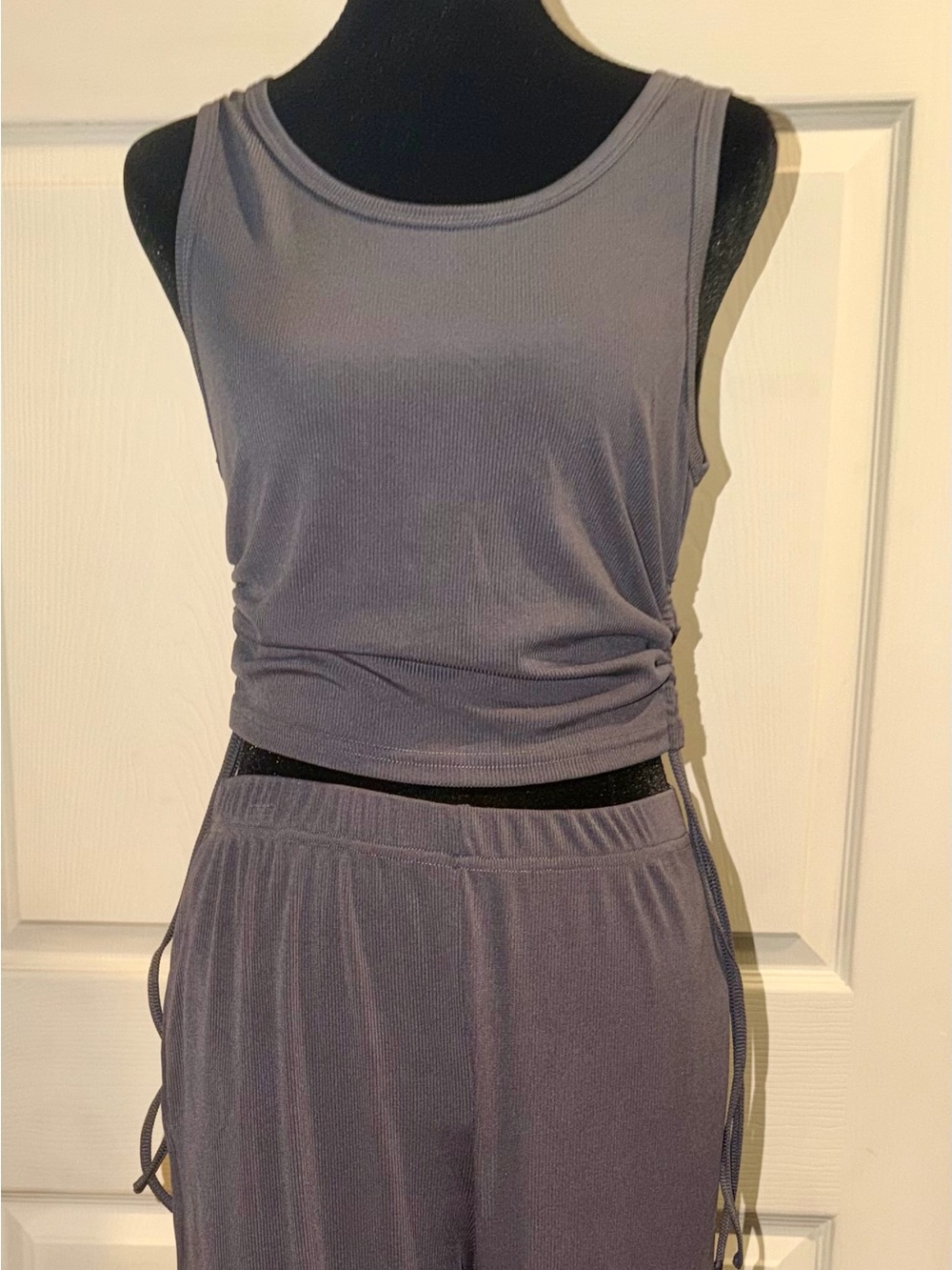 Women’s Relaxed Wide-Leg Pants Loungewear in Charcoal Gray
